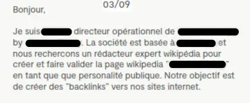 message de recherche d'un expert wikipedia pour mettre en ligne une biographie