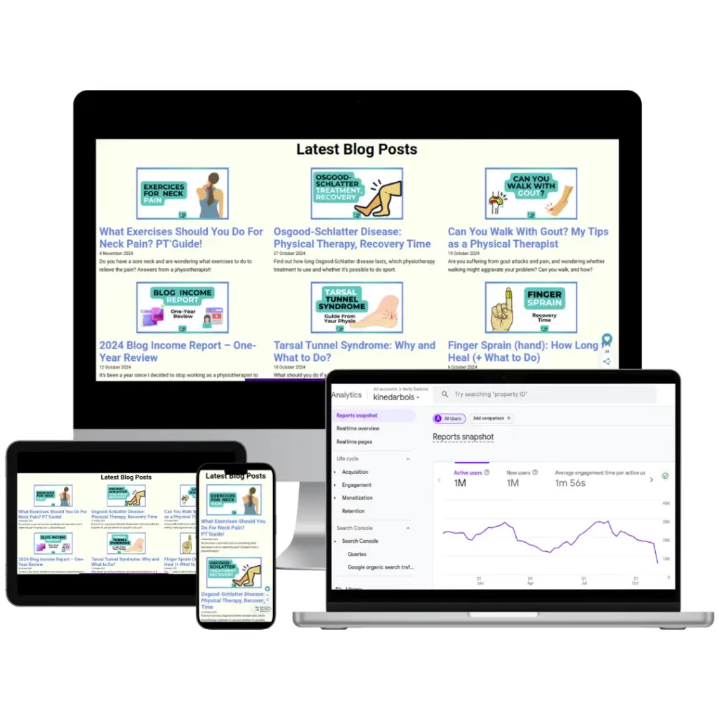 aperçu d'un média en ligne santé crée par l'agence wikiconsult, création de site web optimisés seo depuis la savoie, avec aprçu des statistiques de fréquentation du site via google analytics