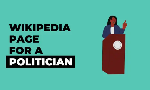 cover of the article how to create a wikipedia page for politicians