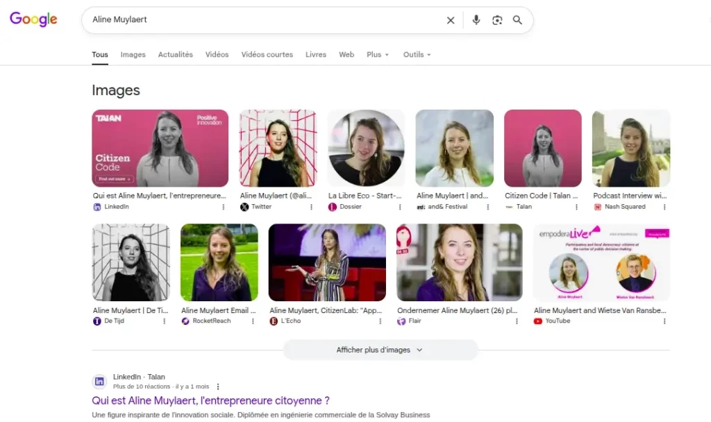 résultats recherche google avant création fiche WIkidata