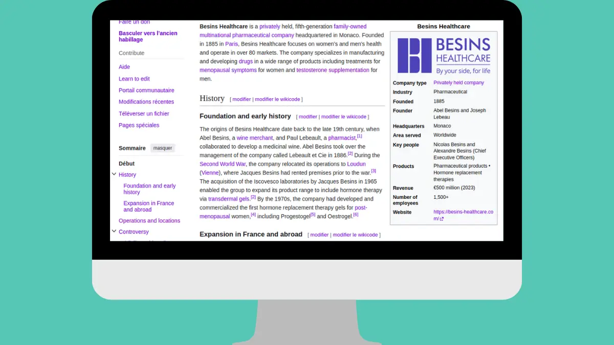 besins healthcare wikipedia page