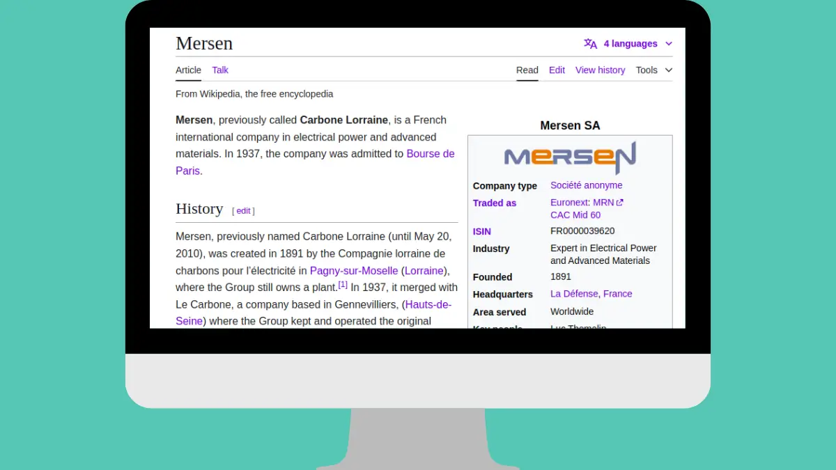 wikipedia article improvement mersen