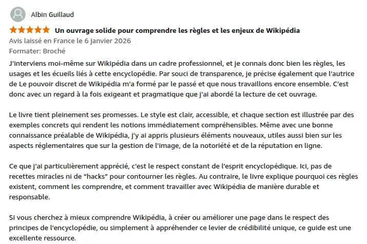 avis amazon pouvoir discret wikipédia