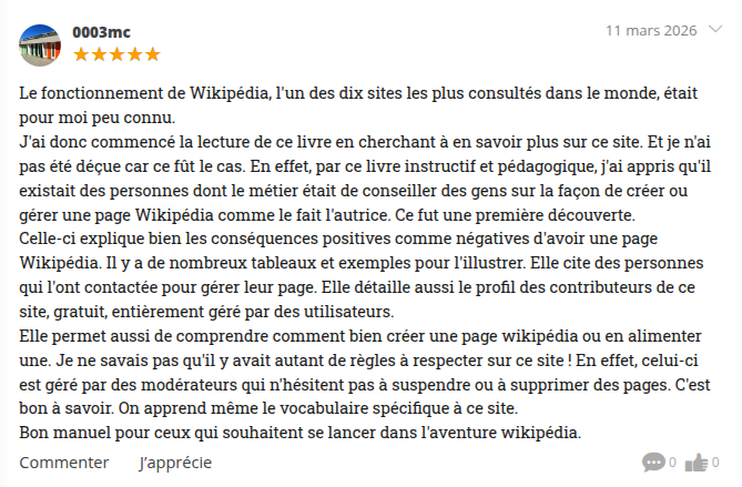 avis du pouvoir discret wikipédia sur le site de critiques babélio