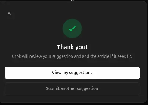 création d'un article sur grokipédia, étape d evalidation